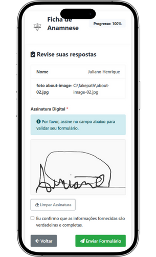 Ficha de anamnese digital